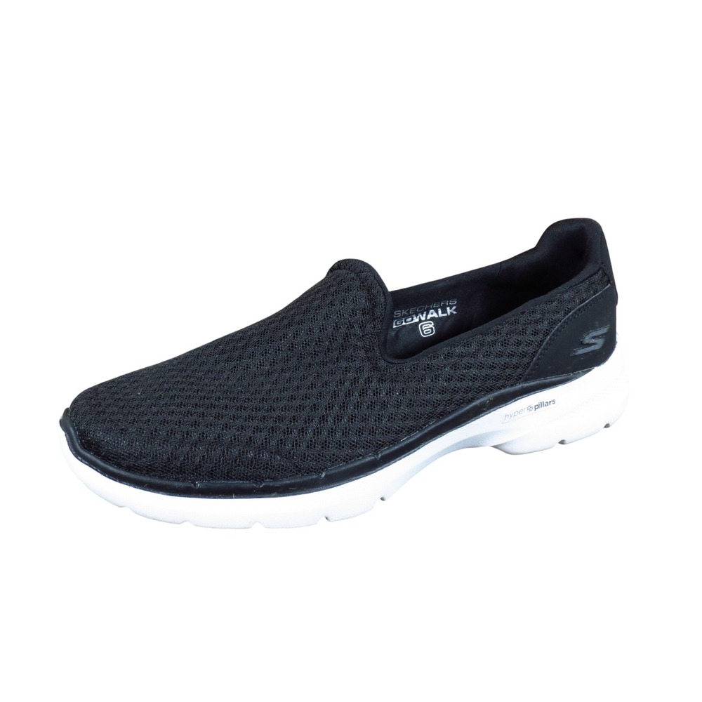 Skechers Go Walk 6 Big Splash Womens Slip On Sneaker Size 9 Walking Black White